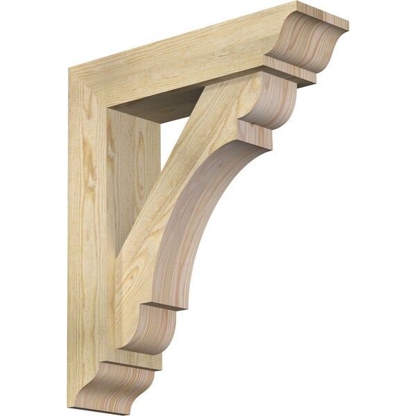 Ekena Millwork Olympic Traditional Rough Sawn Bracket w/ Offset Brace, Douglas Fir, 6"W x 22"D x 26"H BKT0604X22X26OLY01RDF - main